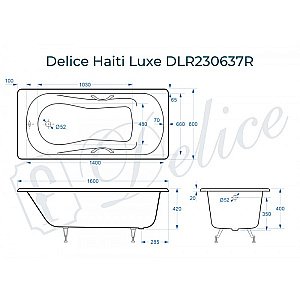 Ванна Delice Haiti Luxe Elite 160х80 DLR230636R 160х80 белая купить в интернет-магазине Sanbest
