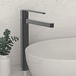 Смеситель для раковины Vincea Rondo VBF-1R2GM вороненая сталь купить в интернет-магазине сантехники Sanbest