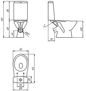 Унитаз-компакт Cersanit JUST 031 3/6 TPL с крышкой микролифт, с бачком купить в интернет-магазине Sanbest