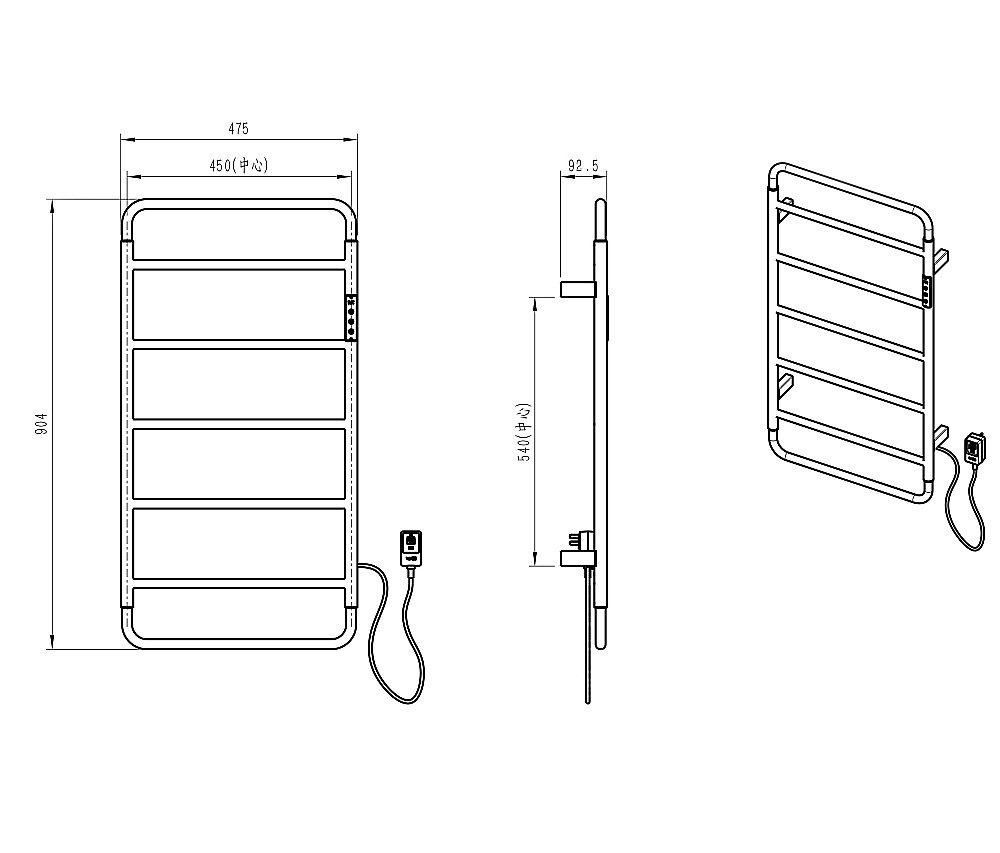 Полотенцесушитель электрический WONZON & WOGHAND WISMAR, Брашированное золото (WW-AL202-BG) купить в интернет-магазине сантехники Sanbest