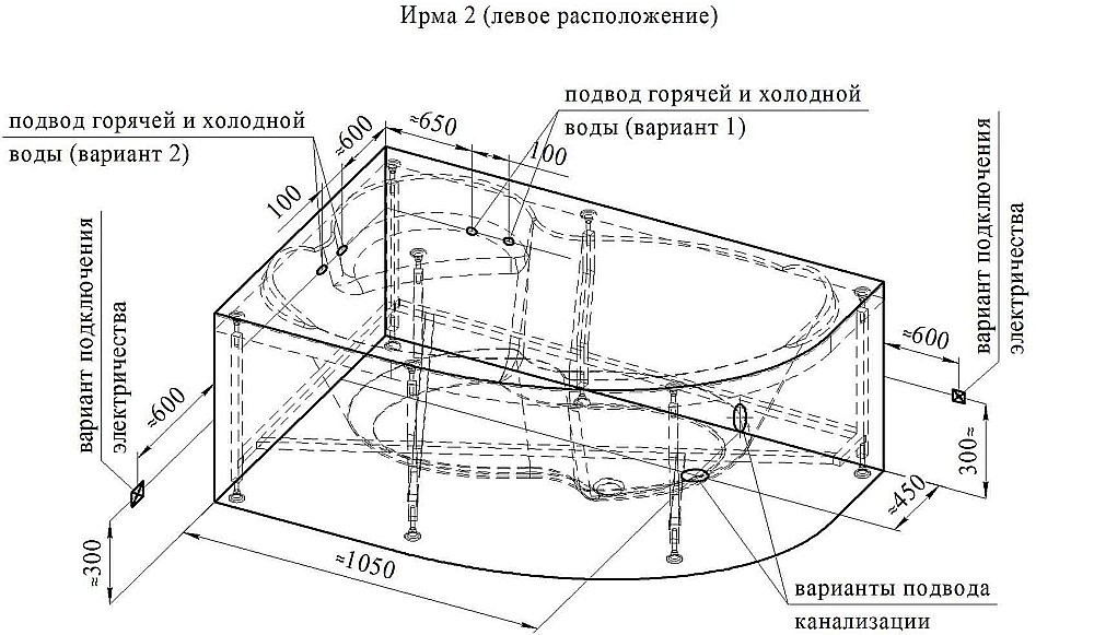 Ванна акриловая Vannesa Ирма 2-78-0-9-216 149х96 купить в интернет-магазине Sanbest