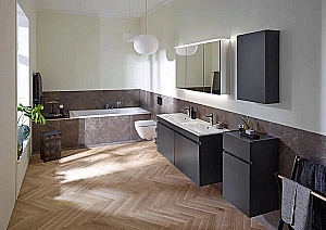 Шкаф-пенал Geberit Renova Plan 501.920.JK.1 39 черный для ванной в интернет-магазине сантехники Sanbest