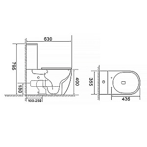 Унитаз напольный Azario Bonelle AZ-1229A белый, безободковый, с бачком, с крышкой микролифт, слив торнадо купить в интернет-магазине Sanbest