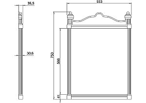 Зеркало Burlington Georgian T37 ALU полированный алюминий в ванную от интернет-магазине сантехники Sanbest