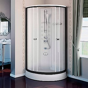 Душевая кабина Радомир Паола 114х114 без крыши, стекло прозрачное/профиль черный купить в интернет-магазине Sanbest