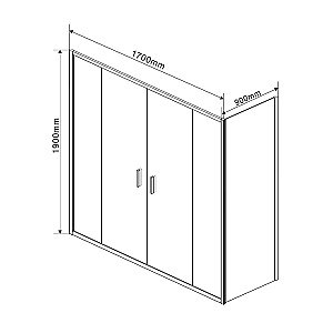 Душевой уголок Vincea GARDA VSR-1G29017CL 170x90 стекло прозрачное/профиль хром купить в интернет-магазине Sanbest