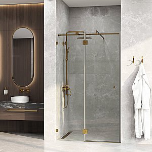 Душевая дверь WasserKRAFT Ems 76H 76H05 121 профиль золото/стекло прозрачное купить в интернет-магазине Sanbest