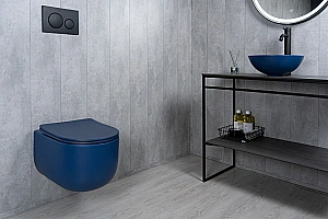 Унитаз подвесной GID Tr2133TF-BUM 62301Y безободковый, слив торнадо, с крышкой микролифт, синий матовый купить в интернет-магазине Sanbest