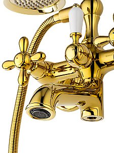 Смеситель для ванны с душем WONZON & WOGHAND RETRO, Глянцевое золото (WW-88639020-PG) купить в интернет-магазине сантехники Sanbest