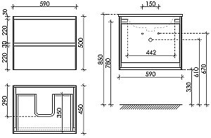 Тумба с раковиной Sancos Cento CN60W белый глянец для ванной в интернет-магазине Sanbest