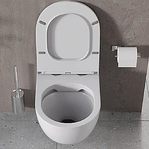 Унитаз подвесной с инсталляцией Agger ATI03100+APB200 белый, с крышкой микролифт, безободковый, с кнопкой хром купить в интернет-магазине Sanbest