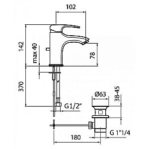 Смеситель для раковины Webert Kimono KI830102015 купить в интернет-магазине сантехники Sanbest