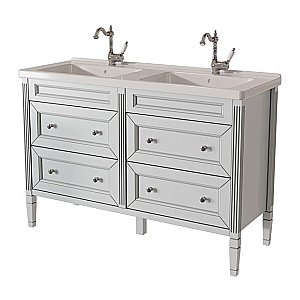 Тумба с раковиной с 2-мя ящиками Caprigo ALBION–promo 125 серая для ванной в интернет-магазине Sanbest