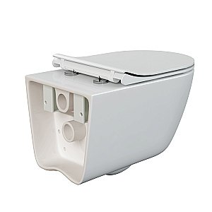 Унитаз подвесной Cersanit NATURE OVAL CO DPL EO c инсталляцией VECTOR/кнопка CORNER хром, с крышкой микролифт, безободковый купить в интернет-магазине Sanbest