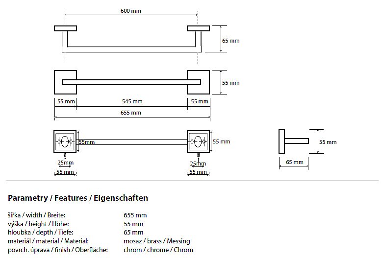 Полотенцедержатель Bemeta Beta 132204042 купить в интернет-магазине сантехники Sanbest