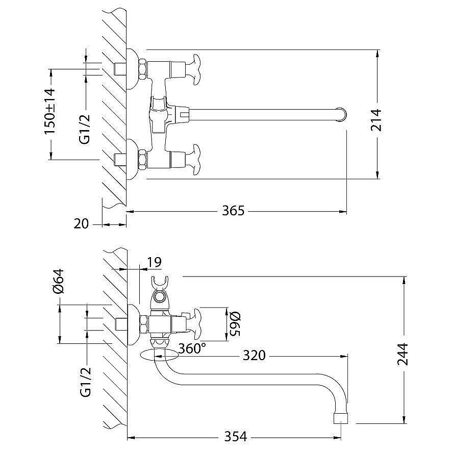 Смеситель для ванны Lemark Flora LM0151C купить в интернет-магазине сантехники Sanbest