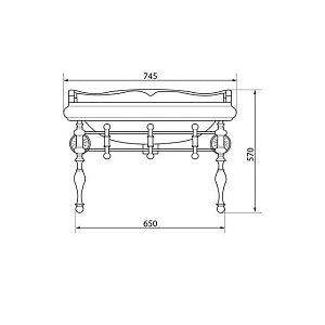 Консоль с раковиной Caprigo Concol  LOW 7060/73 Золото для ванной в интернет-магазине сантехники Sanbest