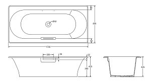 Ванна Jacob Delafon Volute 80x170 купить в интернет-магазине Sanbest