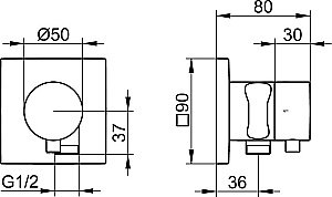 Дивертор KEUCO IXMO 59549371202 черный матовый для смесителя в интернет-магазине сантехники Sanbest