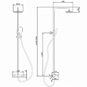 Душевая система Abber Thermostat AF8516NG никель купить в интернет-магазине сантехники Sanbest