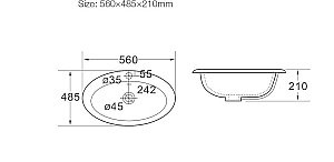 Раковина SantiLine 56 SL-2107 белая купить в интернет-магазине Sanbest