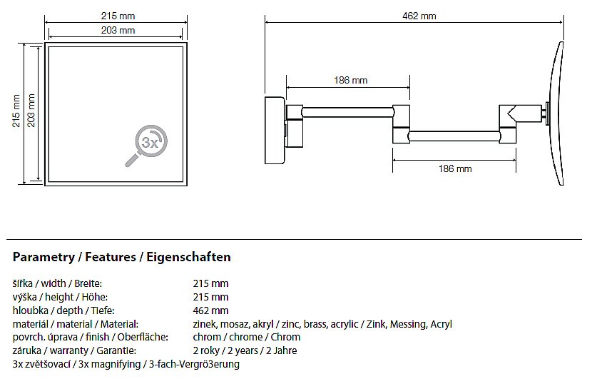 Косметическое зеркало Bemeta 116301212 21 купить в интернет-магазине сантехники Sanbest