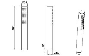 Душевая лейка Allen Brau Priority 5.31020-31 черная матовая купить в интернет-магазине сантехники Sanbest