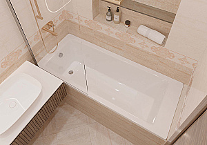 Ванна акриловая Aquatek Калибри 180х80 белая купить в интернет-магазине Sanbest