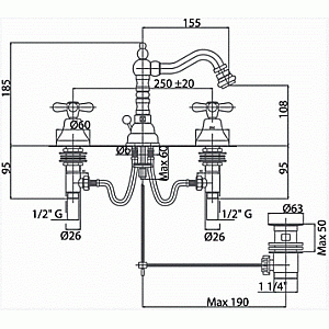 Смеситель для биде Caprigo BRISTOL 21-031-vot купить в интернет-магазине сантехники Sanbest