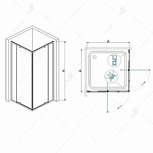Душевой уголок RGW Passage PA-38 100x100 купить в интернет-магазине Sanbest
