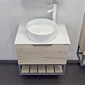 Тумба с раковиной Comforty Порто 00-00011397 60 дуб дымчатый для ванной в интернет-магазине Sanbest