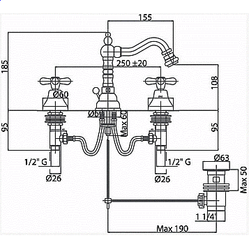 Смеситель для биде Caprigo BRISTOL 21-031-vot купить в интернет-магазине сантехники Sanbest