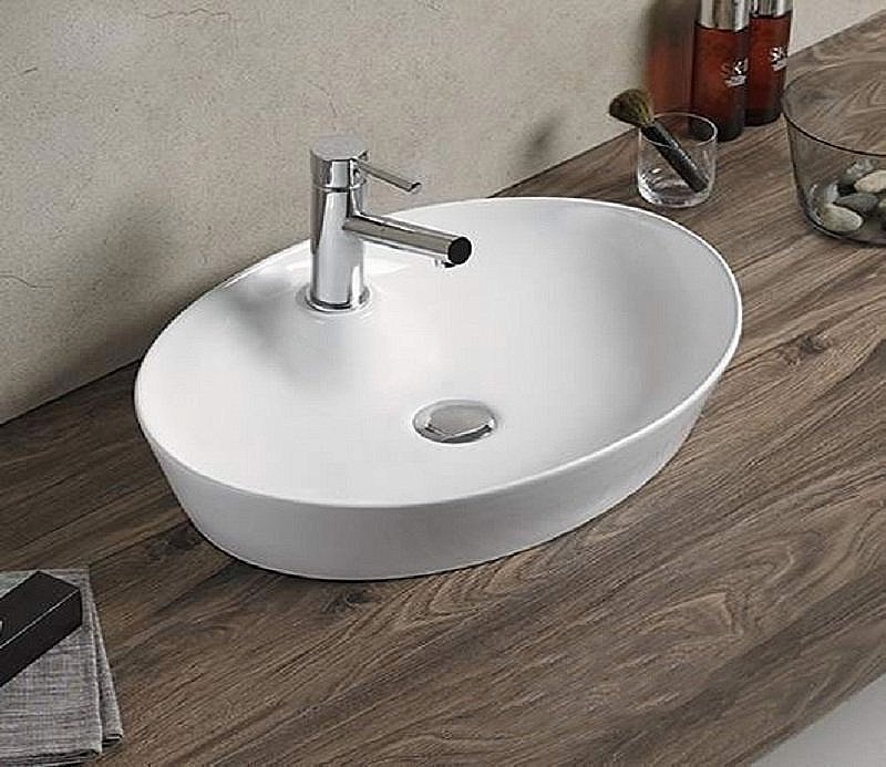 Раковина накладная Ceramalux N 55,5 9436 белая купить в интернет-магазине Sanbest