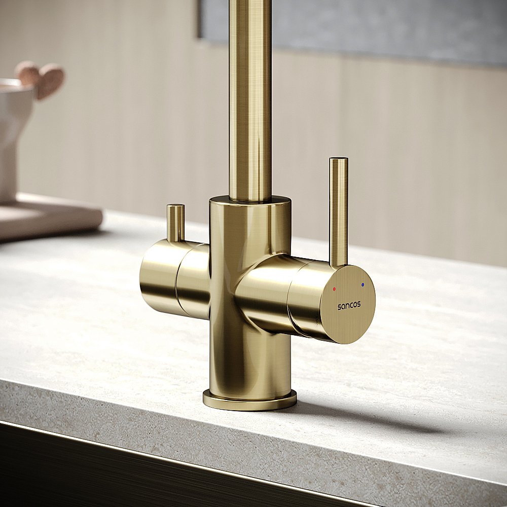 Смеситель для кухни Sancos Vela SC4013BG брашированное золото купить в интернет-магазине сантехники Sanbest