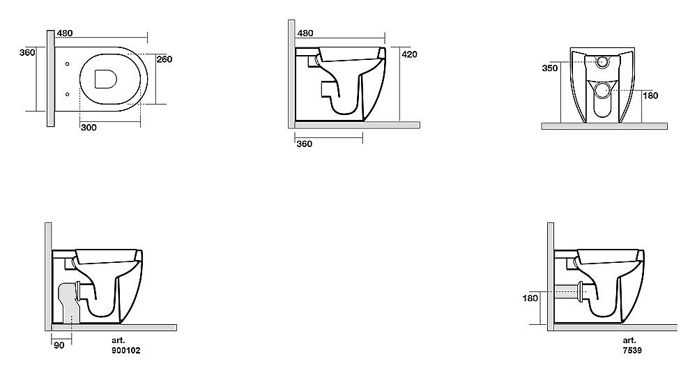 Унитаз приставной Kerasan Flo 3114 Белый купить в интернет-магазине Sanbest