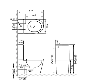 Унитаз напольный SantiLine SL-5014SM-BD белый купить в интернет-магазине Sanbest