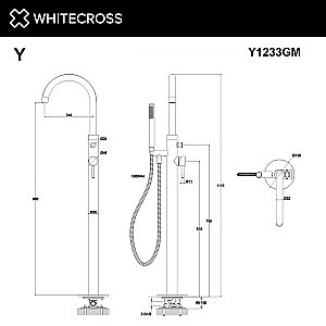 Смеситель для ванны WhiteCross Y Y1233GM оружейная сталь купить в интернет-магазине сантехники Sanbest