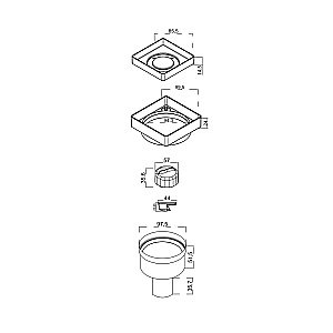 Душевой трап BERGES Trend Keramik 100*100 093003 под керамическую плитку купить в интернет-магазине Sanbest