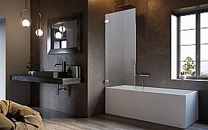 Шторка для ванны Radaway Arta QL PNJ I 30-100 стекло прозрачное/профиль хром купить в интернет-магазине Sanbest