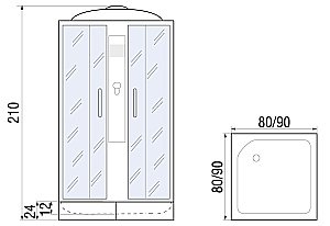 Душевая кабина RIVER QUADRO 80/24 МТ 80х80 купить в интернет-магазине Sanbest