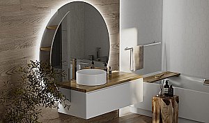 Зеркало Jorno Solis 34 Sol.11.34/W/JR белое в ванную от интернет-магазине сантехники Sanbest