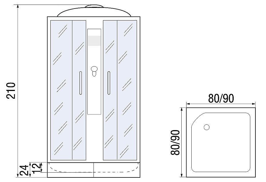 Душевая кабина RIVER QUADRO 80/24 МТ 80х80 купить в интернет-магазине Sanbest