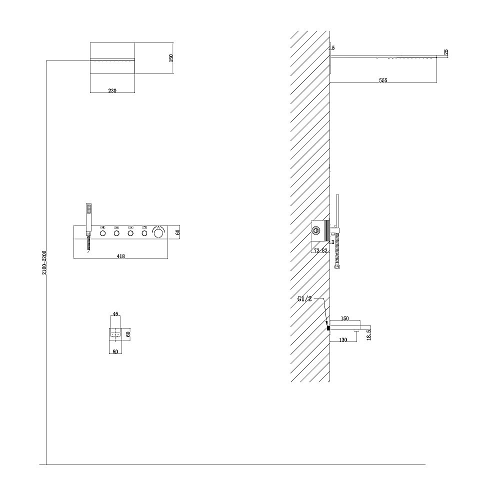 Душевая система Abber Rund AF8753SP сатин купить в интернет-магазине сантехники Sanbest