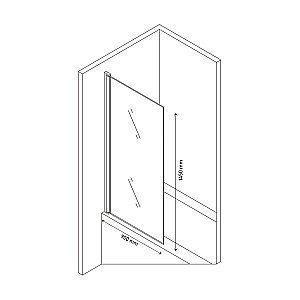 Шторка для ванны Berges RIVER S Black 900 065017 тонированное стекло купить в интернет-магазине Sanbest