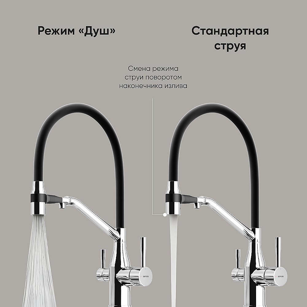 Смеситель для кухни Sancos Orta SC4008CH хром купить в интернет-магазине сантехники Sanbest