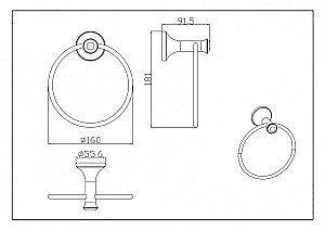 Полотенцедержатель CeramaLux Valencia 88506G золото купить в интернет-магазине сантехники Sanbest