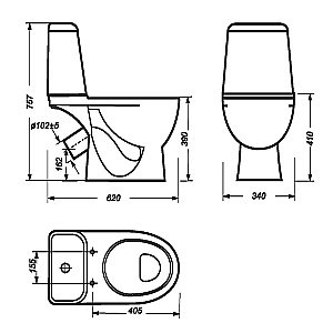 Унитаз-компакт Sanita luxe Max Comfort MAXSLCC01040513 с бачком, с крышкой микролифт, белый купить в интернет-магазине Sanbest