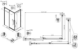 Душевой уголок Vincea Ultima 140х90 VSR-7UL9014CLGM стекло прозрачное/профиль вороненая сталь купить в интернет-магазине Sanbest