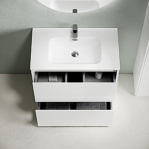 Тумба с раковиной Sancos Libra Floor 100 LB100FW белая для ванной в интернет-магазине Sanbest