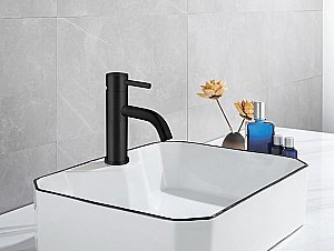 Смеситель для раковины ABBER Wasser Kreis AF8110B черный матовый купить в интернет-магазине сантехники Sanbest